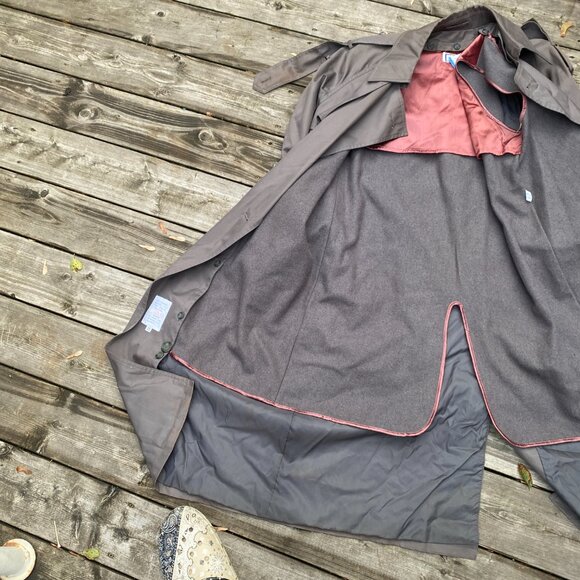 Men's Vintage 1998 YSL Yves Saint Laurent Wool Brown Button Coat Jacket Size 40 - Picture 11 of 16